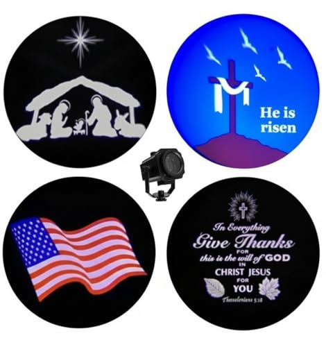 Beffy Arts Christian Themed 4-in-1 Projector Featuring Nativity Light for Christmas, 