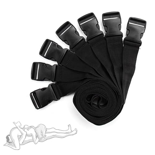 B-D-S-M Black Nylon Bed Strips Yoga Straps Tool Set
