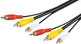 Goobay 33683 Composite Audio Video Anschlusskabel, 3x Cinch mit RG59 Videoleitung