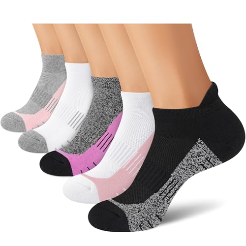Image of cuangya Ankle Socks for Women - Athletic Low Cut Running Cushioned Socks (3-5 Pairs)