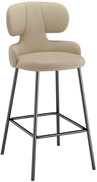 Bar Chair Bar Stools Island Chairs Light Luxury Bar Stools Premium Sense Modern High Chair Back Chairs Bar Stools(Beige)