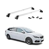 OMAC Barres de Toit transversales certifiées TÜV pour Peugeot 308 II Break 2013 2021 – Verrouillables (4 antivols) – Charge Max 100 kg – Fixation Durable Argent