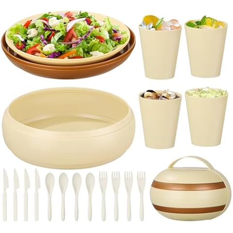 Voency Unbreakable Plastic Dinnerware Set for 4 Cover