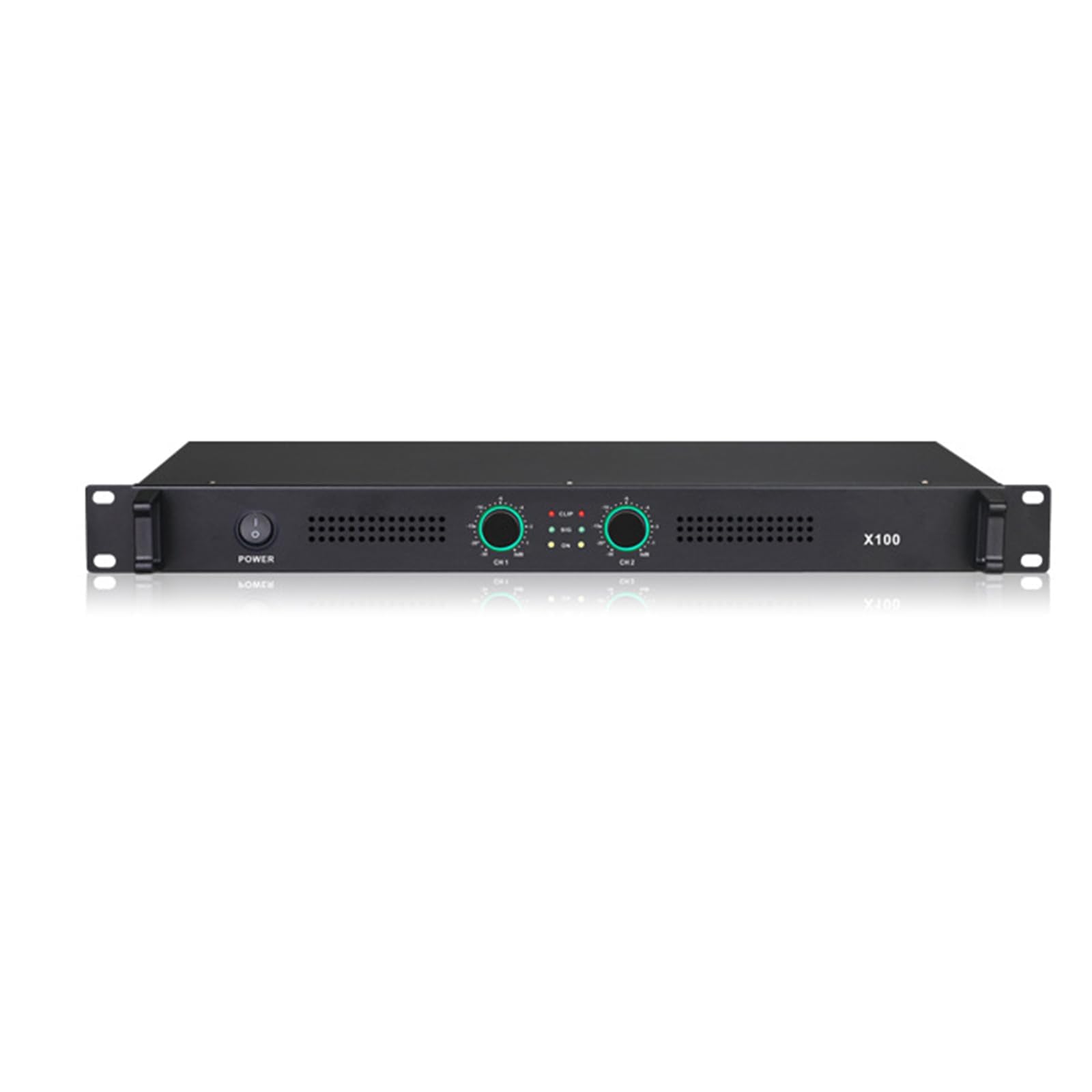 KxTsng Power Amplifier for Speakers, Dual Channel 150W x2 8Ohm, XLR Input, 1U Rack Mount, Universal Voltage, Professional Amp for Stage DJ PA Live Sound, for Musicians