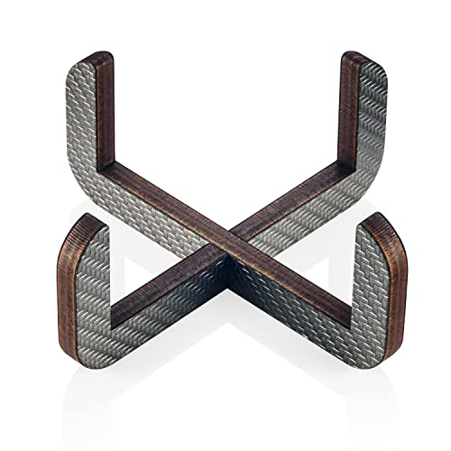 Modern Coasters For Drinks| Premium Carbon & Wood Coaster | Unique Geometric Design | Protects Wooden Table | Unique Gift In Luxury Gift Box (Carbon Round With Holder) #TOP2