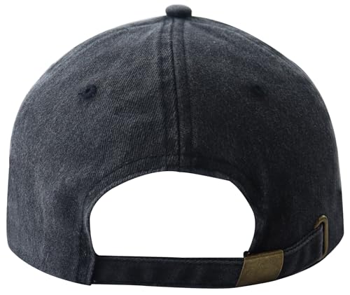 Image of Fishing Papa Hats for Men, Vintage Cotton Fishing Decor Leather Patch Baseball Cap for Dad Papa