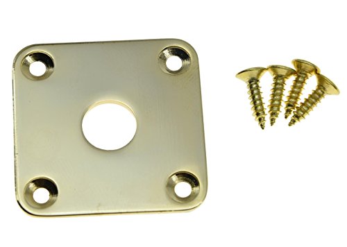 KAISH Gold Flat Bottom Metal Jack Plate Flat Base Square Jackplate for Les Paul LP Guitars