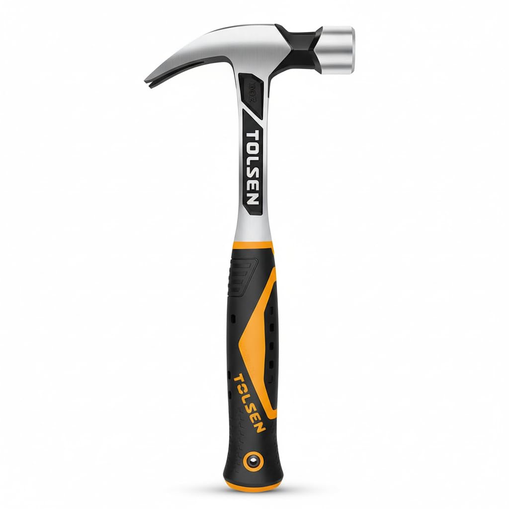 Tolsen Una pieza forjado martillo de garra patentado agarre reducción de vibración 16 oz/450 g