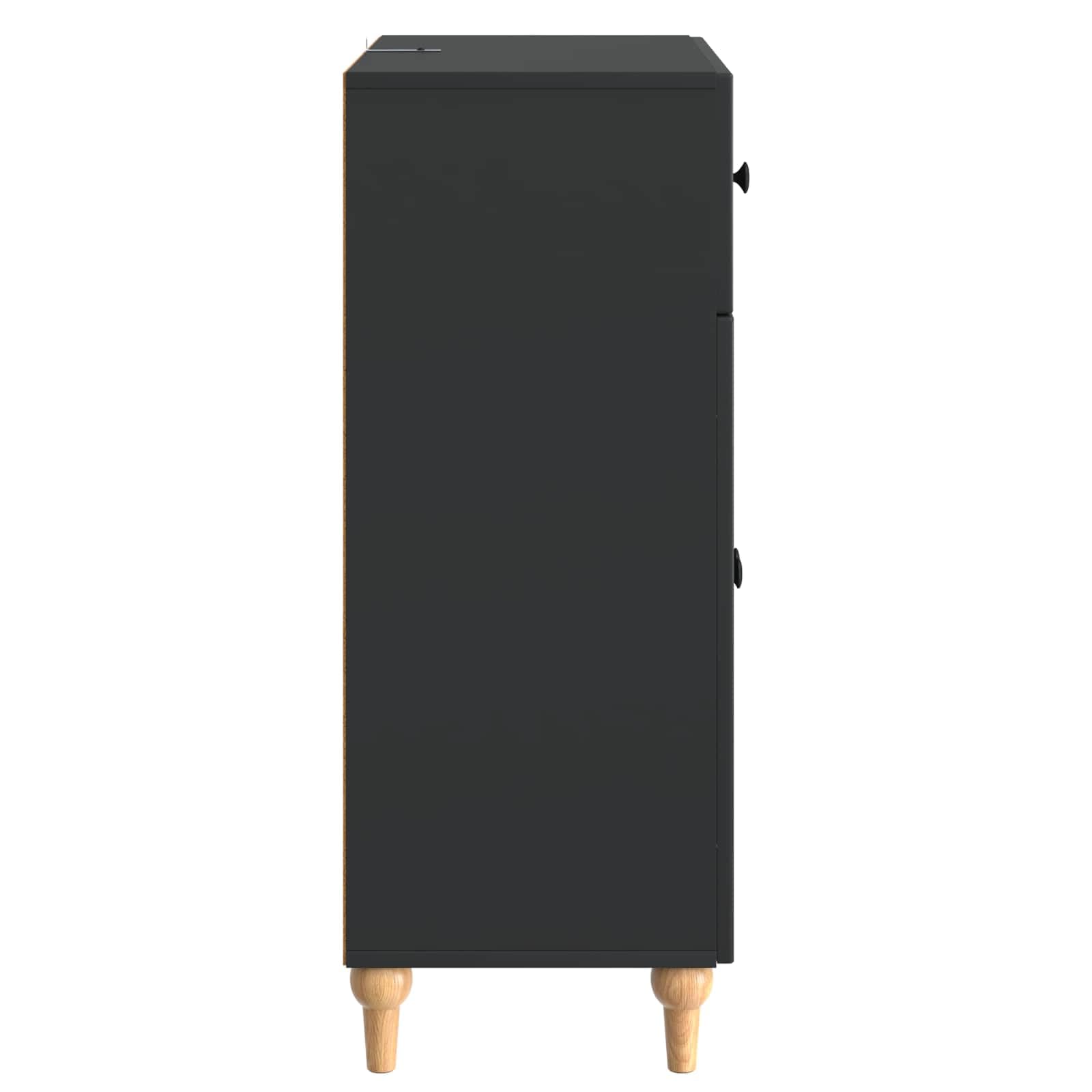 Credenza nera, 66 x 34,5 x 90 cm, comò con cassetto