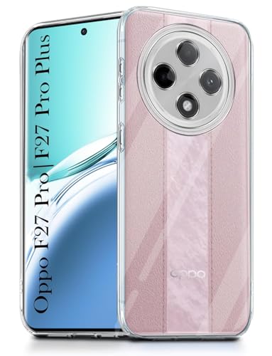 Image of Jkobi Back Case Cover for Oppo F27 Pro | Oppo F27 Pro Plus (Silicone Clear Shockproof Case with Camera Protection | Flexible and Soft | Transparent)