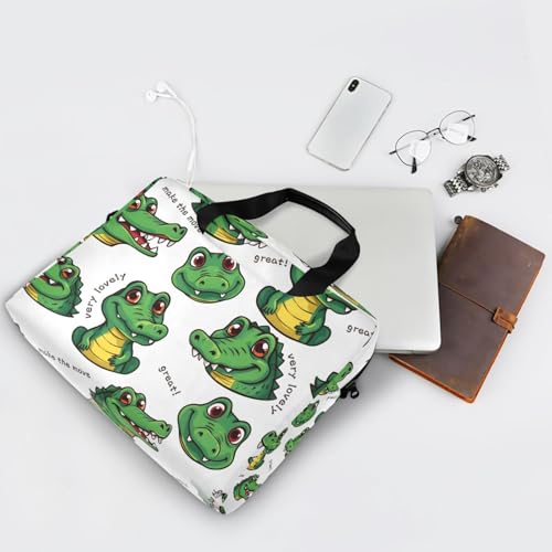 Funda para laptop ALAZA con estampado de cocodrilo verde miniatura 7