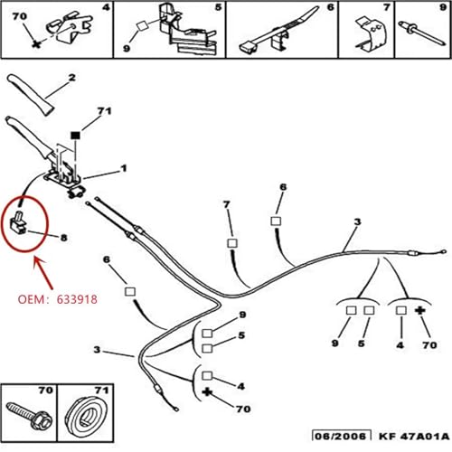 Interrupteur de levier de frein à main bloqué ? Solution pour Citroën DS3 et 206