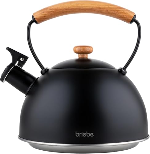 briebe Nordic Wasserkessel Induktion 2,3L, Flötenkessel, Edelstahl Teekessel Retro Alle Herdarten,...