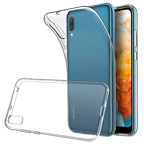 REY Cover in Gel TPU Trasparente per Huawei Y6 PRO 2019 / 8A, Ultra Sottile 0,33 mm, Morbido Flessibile, Custodia Silicone