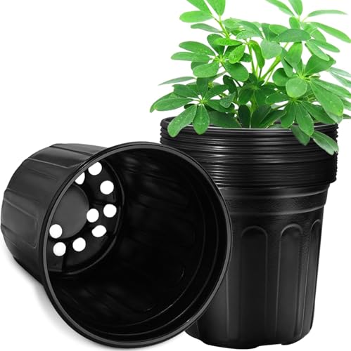 RAOOKIF 7 Gallon Nursery Pots Flexible 7 Gallon Pots for Plants Plastic Plant Pots for Seedling Cuttings Succulents Transplanting (7gallon-10pack)