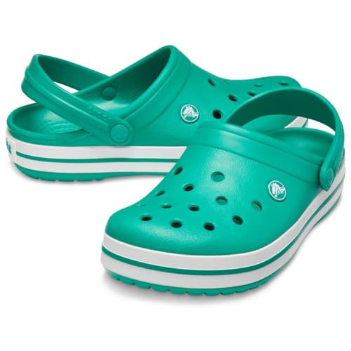 Image of crocs Unisex Adult Crocband Clog (11016-3TL), Deep Green /White, 8 UK