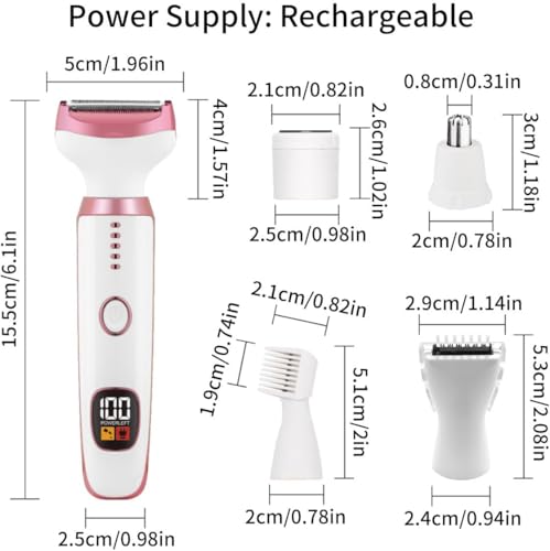 Image of 5 -in-1 New Bikini Trimmer for Women, Dermave Bikini Shaver, Livora Electric Shaver for Women, Electric Razors (MULTI COLOR)