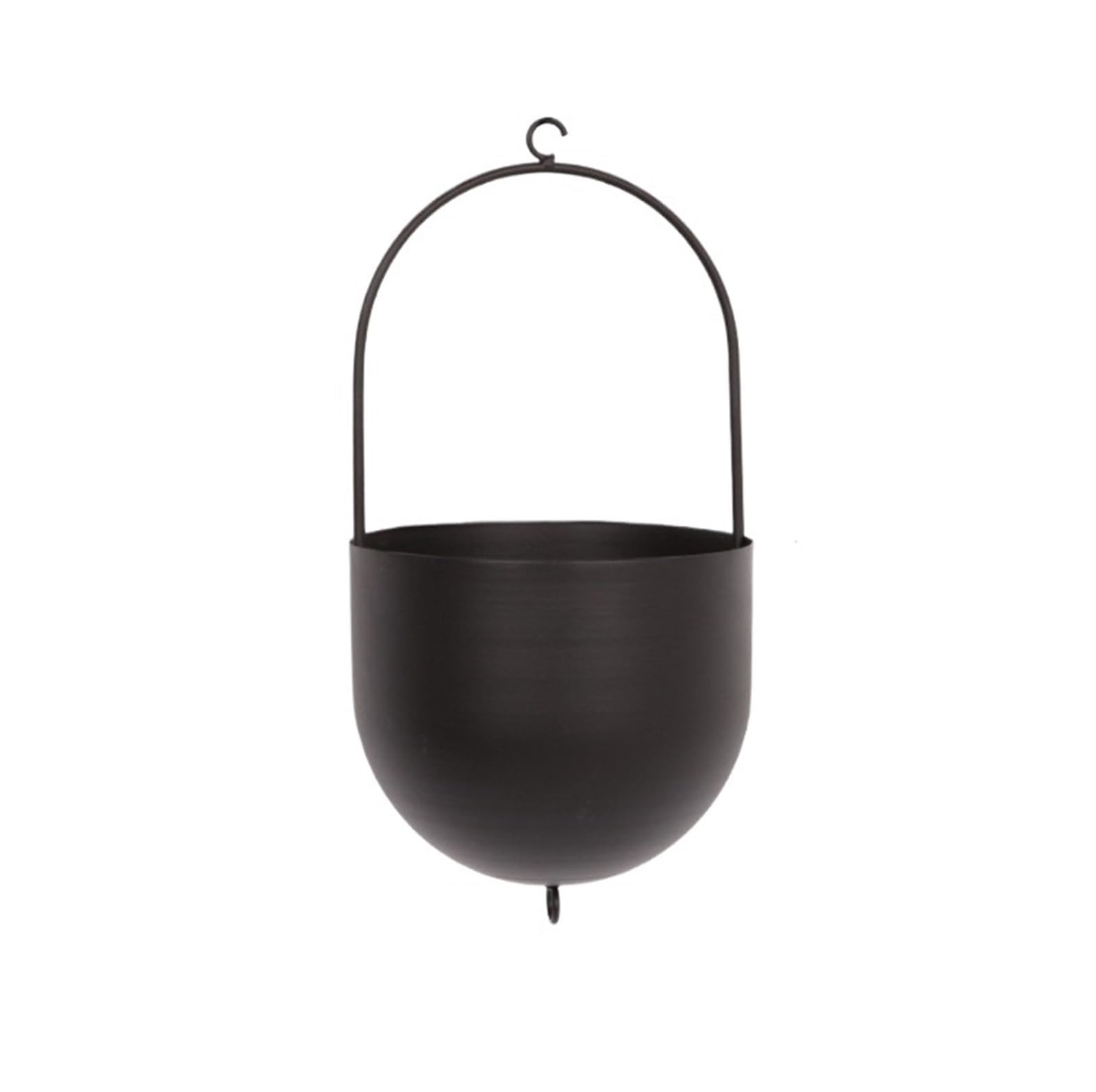 JUAKSQZYI Metal Hanging Planter Modern Wall Ceiling Flower Pots Plant Container, for Window Porch Balcony Home Decor(Black)
