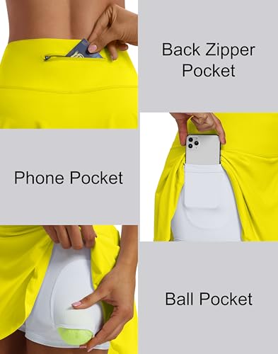 Image of Women's High Waist Pleated Tennis Skirt with 4 Pockets Lightweight Athletic Golf Skorts Skirts for Running Workout