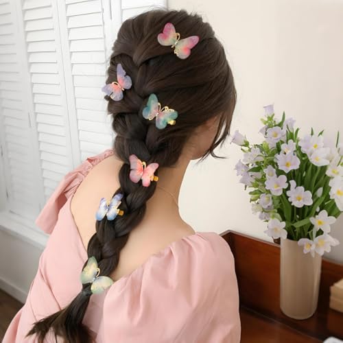 18 Pièces Pinces à Cheveux Papillon, Barrette Cheveux Fille Papillon à Paillettes Clip à Cheveux Snap pour Femmes et Filles – vue 5