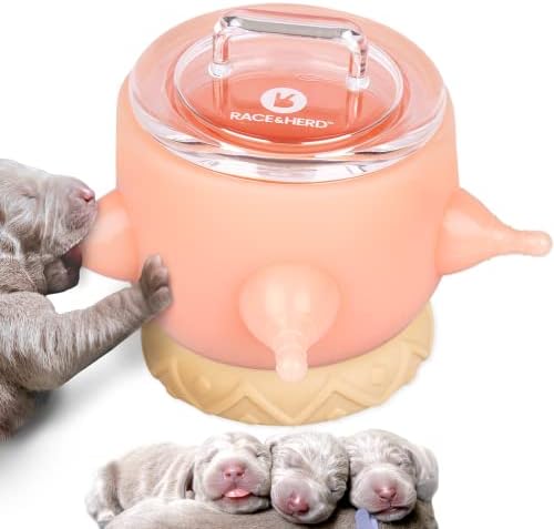 Puppy Feeders for Multiple Puppies | 5 Teats Puppy Bottles for Nursing Puppy Milk Feeder | Puppy Nipple Feeder Puppy Feeding Station - 17 fl oz Silicone Puppy Feeder with Nipples Dog Nursing Supplies