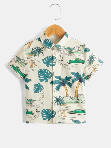 Image of TAGAS Boy's Striped Regular Fit Shirt (BS-Crocodile-White-7 8 Years)