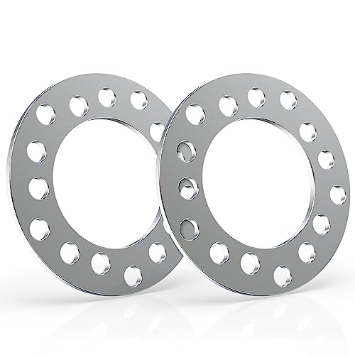 MZS Wheel Spacers 1/4 6mm Thick 5x120 5x4.75 / 5x120.7 5x127 5x5.5 / 5x139.7 Bolt Pattern - M14 1/2 9/16 Thread Pitch Fit 5lug Universal SUV Truck Van