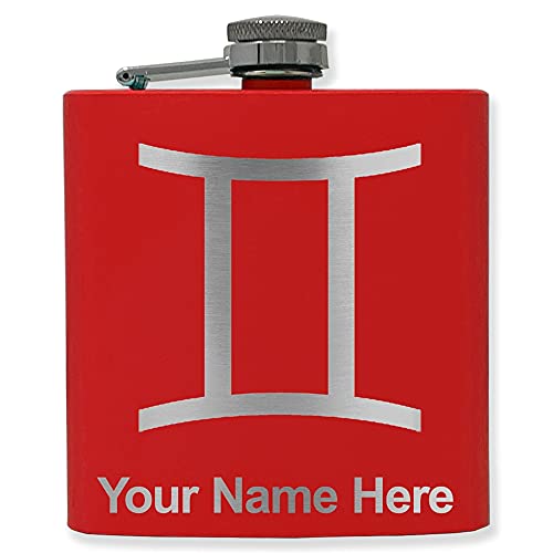 LaserGram 6oz Stainless Steel Flask - Gemini