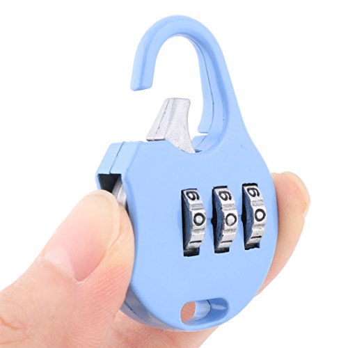 Image of Aexit Suitcase Luggage Padlocks & Hasps Lock Metal Portable Handbag Shape 3 Digits Password Combination Padlocks Padlock Blue