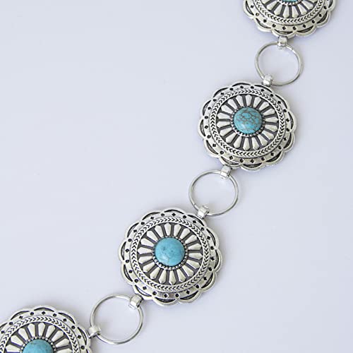 appuivbt Western Turquoises Chain Belt for Women Waist Chain Belt Belly Chain for Dress Body Chain Jewelry 5