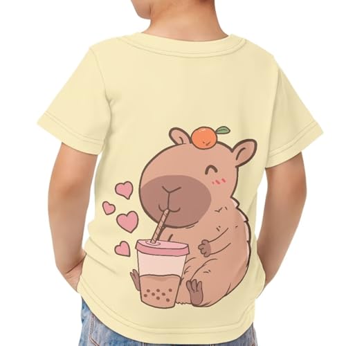 Image of JEOCODY Boys Girls Graphic Tees Funny 3D Printed Short Sleeve T-Shirts 3-16T