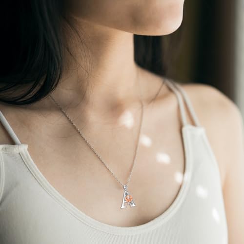 Diamond Initial Necklace for Women 925 Sterling Silver Initial Pendant Necklace with Lab Grown Diamonds Letter Necklace Jewelry Gifts for Her4