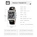 SKMEI Square Watch for Men Business Black Leather Dress Fashion Chronograph Waterproof Luxury Analog Simple Fathers Dad Gifts Silver Black Wrist Watches