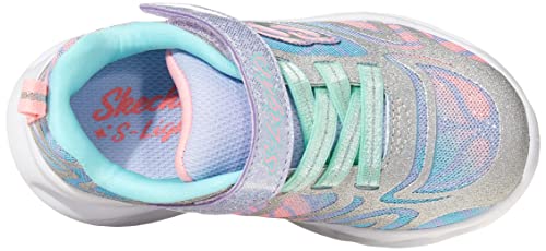 Skechers Girls Sport Lighted, Lighted Footwear, Lighted, Lighted Sneaker, Silver/Multi, 3 Little Kid Us #TOP4