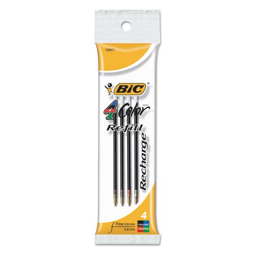 Value Pack of 2 - 8 total Refills for Bic 4-Color Retractable Ballpoint Pen, Fine Point, (BICFRM41)