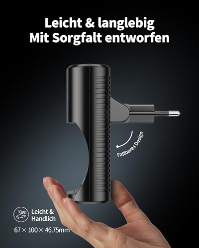 EBL Akku Ladegerät für AA AAA 9V NIMH Akkus, 4-Ladefach Smart Plug Batterieladegerät, Multi-Schutz, LED-Anzeige, Schnellladegerät für AA AAA 9V