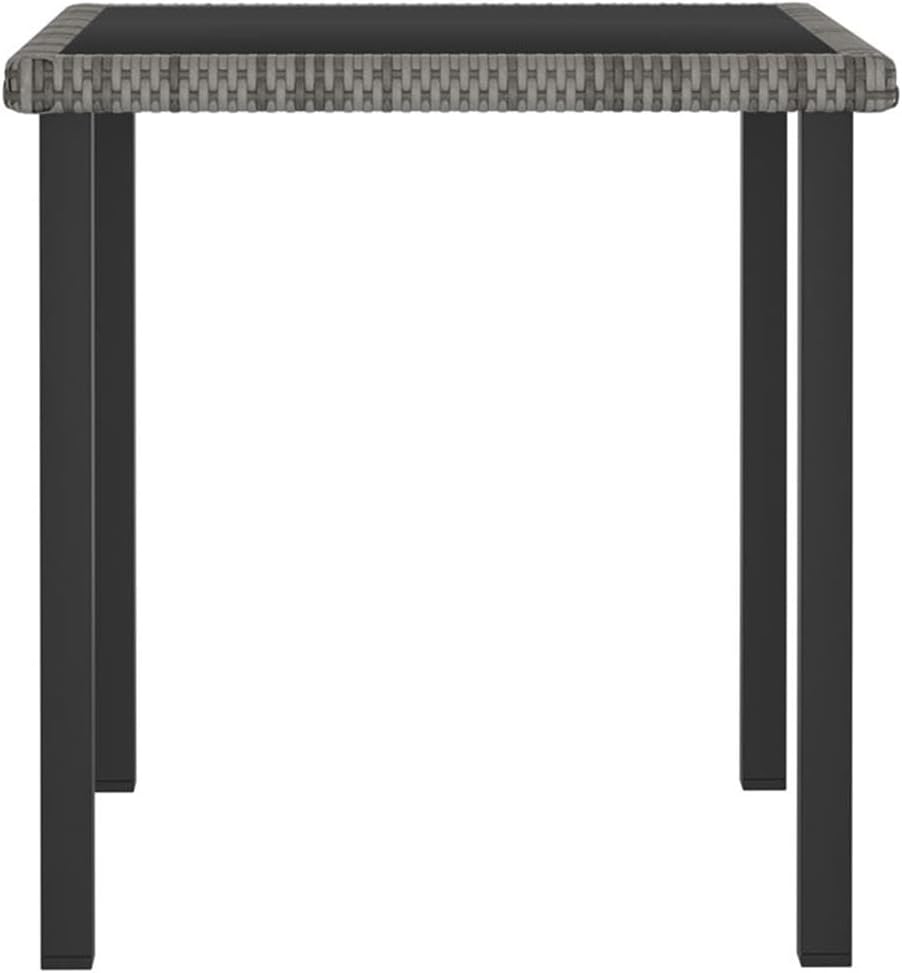 BOWERY HILL 5-Piece Patio Dining Set, Gray Poly Rattan, Weather-Resistant Outdoor Furniture with Cushioned Seating, Powder-Coated Steel Frame, Modern Garden or Backyard Set for 4 People Dining