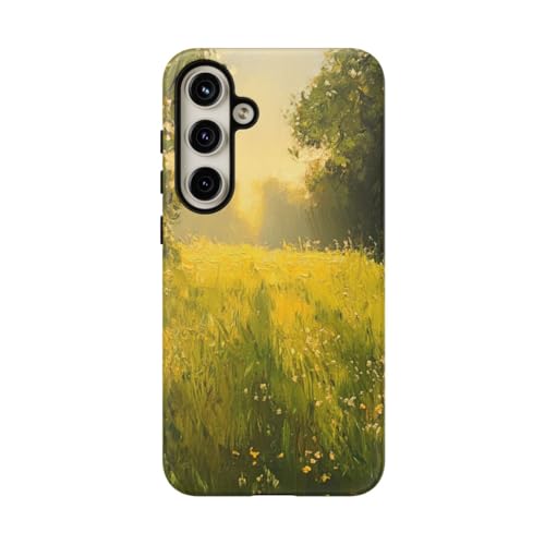 Peinture paysage coque Galaxy S24 Plus rigide verte