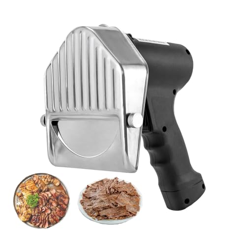 Cuchillo Gyro inalámbrico, cortador de kebab eléctrico, cortador de carne comercial para shawarma, cuchillos de kebab portátiles inalámbricos con 2 cuchillas, 0-0,3 de grosor, para restaurantes, ho