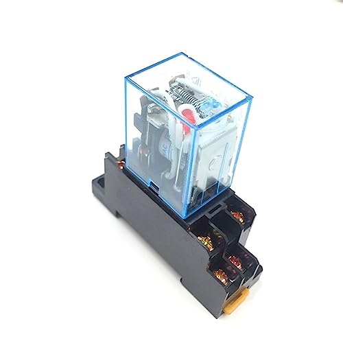 Relé electromagnético DPDT 10A con conmutación doble y protección industrial AC 110V