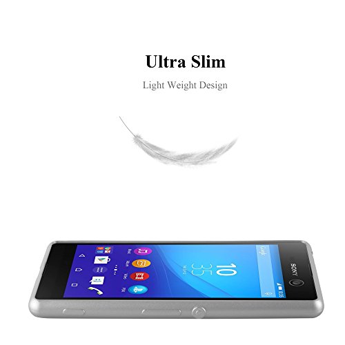 Cadorabo Case Compatible With Sony Xperia M5 In Metallic Silver - Shockproof And Scratch Resistant Tpu Silicone Cover - Ultra Slim Protective Gel Shell Bumper Back Skin #TOP1