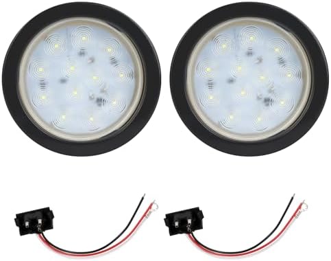Amazon.com: RUNBAITOO 2 Pack 4 Inch Round White LED Trailer Reverse ...