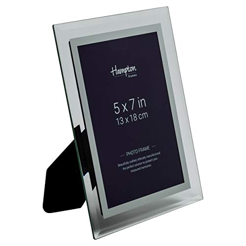 Hampton Frames MIRROR Finished Mirror Glass Photo Picture Display Frame 5x7 (13x18cm) GTM24057, Black