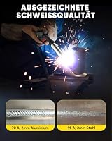 H HZXVOGEN 205A Puls MIG MAG Schweißgerät, 230V 5 in 1 Kombi Schweißgerät für Aluminium, Synergic Control mit großem LED-Display(HVM205P) – Ansicht 4