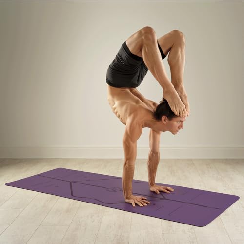 Liforme Original Yoga Mat – Free Yoga Bag Included - Patented Alignment System, Warrior-like Grip, Non-slip, sweat-resistant, 4.2mm thick mat for comfort - Purple by LIFORME - Image 2