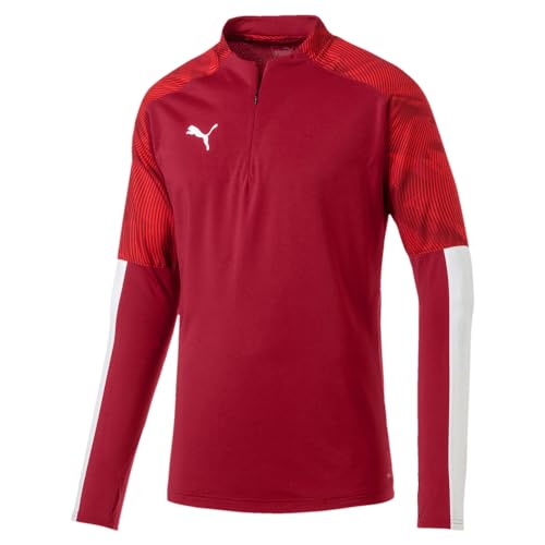 PUMA Kids Boys Cup Mock Neck Long Sleeve Quarter Zip Soccer Cleats Moisture Wicking - Red