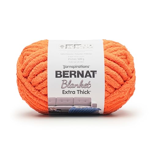 Image of Bernat Blanket Extra Thick Pumpkin Spice Yarn - 1 Pack of 21.12oz /598.74g - 100% Polyester - #7 Jumbo - 72 Yards - Chunky Yarn for Hand Knitting, Crocheting, Crafts & Amigurumi