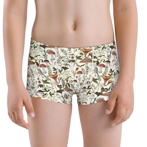 Boys' Cotton Boxer Brief Soft Underwear-Mushroom Garnish
