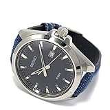 岡山デニム 限定コラボ デニムベルト SEIKO セイコー クオーツ メンズ 腕時計 SUR207P1 シルバー x ブルー アナログ 100m防水