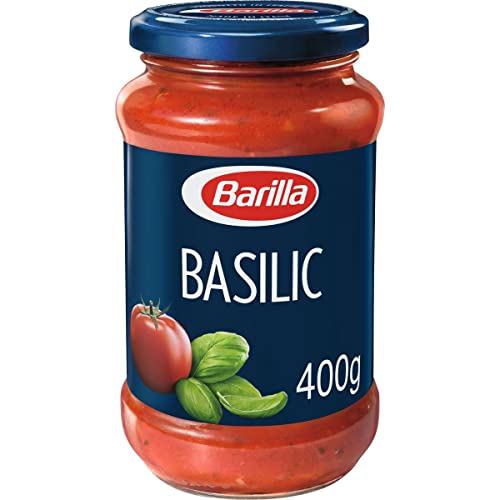 Salsa de tomate BARILLA con albahaca en tarro de cristal, 400 g, 3 unidades